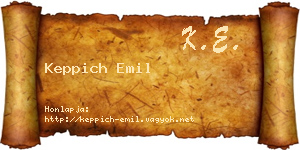 Keppich Emil névjegykártya